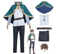 Daotutu KonoSuba God's Blessing on This Wonderful World Kazuma Satou Cosplay Costume Déguisement du Tenue Uniforme Ensemble Complet Halloween Carnaval Fête Habiller avec Perruque (S)