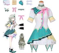 Daotutu Nene Kusanagi Project Sekai Coloré Scène Cosplay Perruque Costume Jeu Personnage Asahina Mafuyu Bleu Adulte Vêtements Déguisement Tenue Uniforme Robe Fête Halloween Carnaval Party (XL)