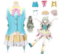 Daotutu Project Sekai Coloré Scène Nene Kusanagi Cosplay Costume Hoodie Anime Vêtements Déguisement Tenue Uniforme Robe Fête Halloween Carnaval Roleplay Party avec Perruque (XS)