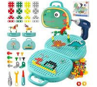 DAOUZL Boîte à Outils de Jeu Magique Montessori avec Perceuse, Jouets Montessori, Boite à Outils Montessori, Boite a Outils Magique, Boîte à Outils Créative pour Fille Garçon 3 4 5 Ans (B)