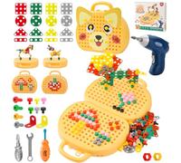 DAOUZL Boîte à Outils de Jeu Magique Montessori avec Perceuse, Jouets Montessori, Boite à Outils Montessori, Boite a Outils Magique, Boîte à Outils Créative pour Fille Garçon 3 4 5 Ans (D)