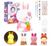 DAOUZL Kit de Peinture Lampe, Kit Peinture Enfant avec Lampe de Lapin, Veilleuse de Peindre 3D, Loisirs Créatifs Bricolage Enfant, Set créatif pour enfants, Cadeau d'Anniversaire Fille 3-12 Ans