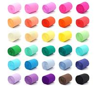 DAOUZL Papier Crépon 30 Couleurs, Serpentins Colorés, Bandes Décoratives pour Mariage, Fête D'anniversaire, Noël (5cm*10m)