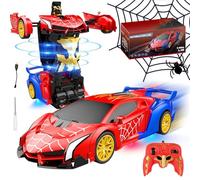 DAOUZL Voiture Télécommandée Spider Robot 2 en 1 Transformable, 360° Rotation, Lumières Sous le Châssis, 2.4GHz Transformable Voiture Cadeau pour Filles Garçons à Partir de 3 4 5 6 7 8 Ans