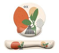 Dapesuom Repose-poignet pour clavier et tapis de souris avec support de poignet, coussin en mousse à mémoire de forme pour clavier et souris, repose-poignet ergonomique avec base antidérapante pour