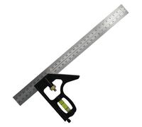 Dapetz® 300mm Équerre à Combinaison en Acier Inoxydable - Outil de Mesure et Marquage Pratique avec Niveau à Bulle et Tire-Lignes, Parfait pour Menuiserie et Charpenterie