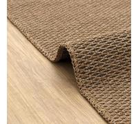 DAPHNE HOME DECOR Tapis en Jute, Lavable en Machine, pour Jardin, Cuisine, Chambre à Coucher, Salle à Manger et Salon, Poils Courts Doux, Tapis adapté aux Enfants (Caria Marron et Noir, 80 x 150 cm)