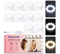 daphomeu Lumière de Miroir, 10 Ampoules Hollywood Kit de Lumière LED, Câbles parfaitement Cachés, 3 Couleurs et 10 Intensités, Lumière Miroir USB pour Coiffeuse Maquillage