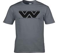 DAPING JIA Koszulka Weyland Yutani Aliens - m?ska Koszulka komedia, Czarny, Grey S