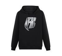DAPING JIA Men Ruff Ryders Logo Rap Hip Hop Music Hoodies Long Sleeve Pullover Loose Hoody Sweatershirt Black XL