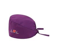 DaPongZhi Calot Chirurgien Femme Chapeaux de Travail avec Boutons et Cravate Chapeau Réglable Respirants Turban Imprimé Casquette Chapeau de Beauté Chapeaux Unisexe de Cuisinier (01-Purple, One Size)
