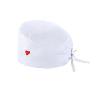 DaPongZhi Calot Chirurgien Femme Chapeaux de Travail avec Boutons et Cravate Chapeau Réglable Respirants Turban Imprimé Casquette Chapeau de Beauté Chapeaux Unisexe de Cuisinier (01-White, One Size)