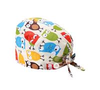 DaPongZhi Calot Chirurgien Femme Chapeaux de Travail avec Boutons et Cravate Chapeau Réglable Respirants Turban Imprimé Casquette Chapeau de Beauté Chapeaux Unisexe de Cuisinier (02-Blue, One Size)