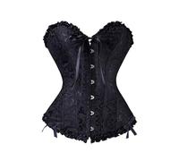 DaPongZhi Corset Bustier Femme Halloweenn Costume Sexy Push Up Corset avec Lacets Vintage Gothique Costume Medieval Victorien Bustier Lingerie Dentelle Floral Corsets Grande Taille Noir