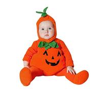 DaPongZhi Deguisement Halloween Bébé,Citrouille Barboteuse Body Fille Garçon Cosplay Déguisement Citrouille Bebe,Halloween Costume à Capuche Et Pantalon pour Bébés de 0 à 24 Mois