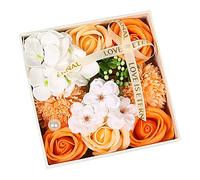 DaPongZhi Femmes Savon Fleur Boîte,Coffret Cadeau Roses Fleur,Cadeau pour la Fête des Mères Boîte à Fleurs en Savon Cadeaux pour Maman Parfumées Rose Fleur Artificielle Coffret Cadeau Maman