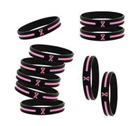 DaPongZhi Lot De 10 Bracelets En Silicone Pour La Sensibilisation Cancer Du Sein Octobre Rose Accessoires 2025 Bracelet Silicone De Sensibilisation Cancer Du Sein Bracelet Avec Ruban Rose