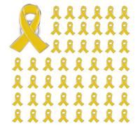 DaPongZhi Lot de 50 Broches à Ruban Jaune, Pins pour la Sensibilisation au Cancer des Os,Broches en Forme de Ruban Sensibilisation Cancer des Os,Pin's Ruban Jaune Decoration pour Vêtements sac à dos