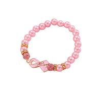 DaPongZhi Octobre Rose Bracelet 2025 Ruban Rose Bracelet Cancer du Sein Elegant et Significatif Accessoires pour la Sensibilisation au Cancer du Sein