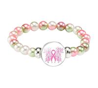 DaPongZhi Octobre Rose Bracelet Femme,Elegant et Significatif Bracelets De Sensibilisation Cancer Du Sein Pour Femmes,Ruban Rose Bracelets Contre Le Cancer Du Sein