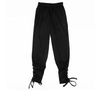 DaPongZhi Pantalon Médiéval pour Garçon,Pantalon Viking avec À Lacets,Décontracté Couleur Unie Pantalons de Jogging,Steampunk Pantalons pour Enfant Tenue Medievale Vêtements