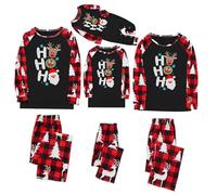 DaPongZhi Pyjama Noel Famille Pyjama de Noel Familial Ensemble de Pyjamas Noël Femme Homme Imprimé Xmas Pyjamas Assorti Couple Pantalon Long à Manches Longues Ensemble Vêtements de Nuit