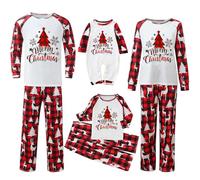 DaPongZhi Pyjama Noel Famille Pyjama de Noel Familial Ensemble de Pyjamas Noël Femme Homme Imprimé Xmas Pyjamas Assorti Couple Pantalon Long à Manches Longues Ensemble Vêtements de Nuit