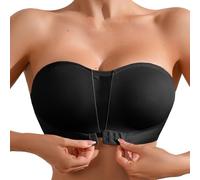 DaPongZhi Soutien Gorge Bandeau Push Up,Soutien-Gorge sans Armature Grande Taille,Anti-affaissé sur Le côté Soutien Gorge sans Bretelles Réglable Élastique Brassiere avec Haut Et Dos pour Femme