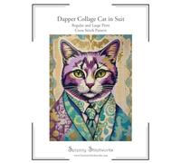 Dapper Collage Cat in Suit Cross Stitch Pattern: Regular and Large Print Cross Stith Pattern