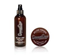Dapper Dan Ensemble de coiffage Duo Spray au sel de mer 200ml & Pomade Deluxe 100ml Volume, texture, tenue moyenne & brillance, pré-styler texturisant, léger, fait au Royaume-Uni, cadeau