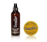 Dapper Dan Ensemble de coiffage pour hommes Spray au sel de mer 200ml & Pâte mate 100ml, marque de barbier britannique, ajoute volume, définition, texture, finition mate, tenue forte, pré-coiffage.