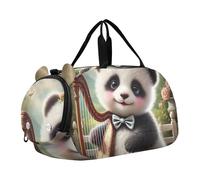 Dapper Raton laveur French Brunch Sac de voyage pour garçons Sac de voyage Sac de sport pour enfants, Joli imprimé panda harpiste, Classique