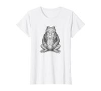 Dapper Victorian Gentleman Toad Portrait Vintage T-Shirt Graphique avec Valeur, Femme, Blanc, L