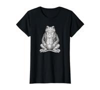 Dapper Victorian Gentleman Toad Portrait Vintage T-Shirt Graphique avec Valeur, Femme, Noir, XS
