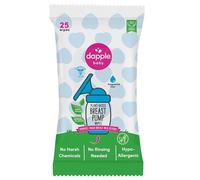 Dapple Baby Lot de 25 lingettes pour tire-lait sans parfum, à base de plantes et hypoallergéniques - Élimine les résidus de lait, ne laisse pas de goût - Pochette de lingettes pratique