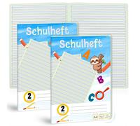 D'apprentissage De L'écriture Linéature 2 Din A4, 1 De 16 Feuilles Chacun, Allemand 2 Classe Comme D'apprentissage De L'écriture, 100 G/M², Couverture Coins Arrondis, Pour