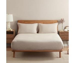 DAPU Drap-housse 100 % lin français très profond pour très grand lit, en lin français lavé à la pierre avec poche profonde de 40 cm, couleur lin naturel, King Size, 150 × 200 cm + 40 cm de profondeur