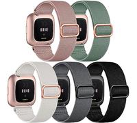 DaQin Bracelet de sport élastique en nylon compatible avec Fitbit Versa 2/Versa Lite/Versa SE/Versa pour homme et femme - Bracelet Solo Loop extensible réglable pour Fitbit Versa 2 pour femme