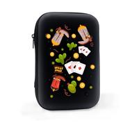 daqoupzi Spielkarten Box (16 x 10 x 4 cm), robuste Kartenbox Spielkarten Etui Vergrößern, Card CaseTransportsche, Aufbewahrungsbox für UNO, Karten, Kartenspiele,Kartenspiel,Kartenspiel schwar色, 16 x