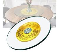 DAQXYH 100cm Grande Assiette De Service Rotative pour Table À Manger, Plateau De Service Rotatif en Verre Trempé Robuste, Plateau Tournant Lazy Susan Lisse Et Silencieux(32inch(80cm))