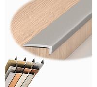 DAQXYH 90cm 120cm Profilé De Nez De Marche En L, Antidérapante Protection De Bord De Marche, Moulure De Nez De Marche Imitation Bois Pour Escaliers En Bois/vinyle/carrelage(Light gray,900*24*12mm)