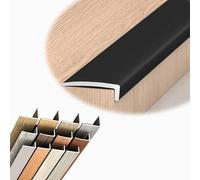 DAQXYH 90cm 120cm Profilé De Nez De Marche En L, Antidérapante Protection De Bord De Marche, Moulure De Nez De Marche Imitation Bois Pour Escaliers En Bois/vinyle/carrelage(Black,900 * 20 * 5mm)