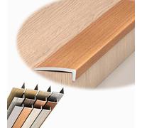 DAQXYH 90cm 120cm Profilé De Nez De Marche En L, Antidérapante Protection De Bord De Marche, Moulure De Nez De Marche Imitation Bois Pour Escaliers En Bois/vinyle/carrelage(Teak,1200 * 28 * 18mm)