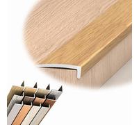 DAQXYH 90cm 120cm Profilé De Nez De Marche En L, Antidérapante Protection De Bord De Marche, Moulure De Nez De Marche Imitation Bois Pour Escaliers En Bois/vinyle/carrelage(Oak,900 * 20 * 5mm)
