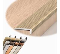 DAQXYH 90cm 120cm Profilé De Nez De Marche En L, Antidérapante Protection De Bord De Marche, Moulure De Nez De Marche Imitation Bois Pour Escaliers En Bois/vinyle/carrelage(Light oak,1200*20*10mm)