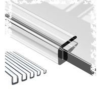 DAQXYH Bande d'étanchéité transparente en forme de U - Protection de bord en verre transparent - Flexible - Découpable pour panneaux et coins de table (14 à 15 mm)