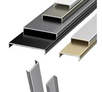 DAQXYH Bandes De Chant en Aluminium Protection De Bord en Forme De U, 100cm Garnitures De Bord en U, Protections De Bord pour Armoire Étagère Comptoir Meubles(Gray,34mm)