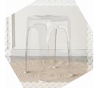 DAQXYH Tabourets Empilables pour La Maison Tabouret Transparent Tabourets Hauts Empilables 46 Cm Tabouret De Bar en Acrylique pour Réunions De Famille, Salon, Cuisine(Transparent)