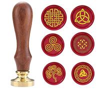 Dara Knot Sceau de cire avec 1 poignée, représente la force et la fidélité infinie, l'amour, pour invitations de mariage, décoration d'enveloppes, cartes (6 têtes et 1 poignée)