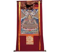 DARANCA TapestrytapestrytapestryTibetan Thangka Art - Refuge Tree Thangka - Impression numérique haute résolution et double couche encadrée à la main - Tapisserie bouddhiste à suspendre - 119,4 x 81,3